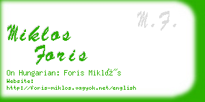 miklos foris business card